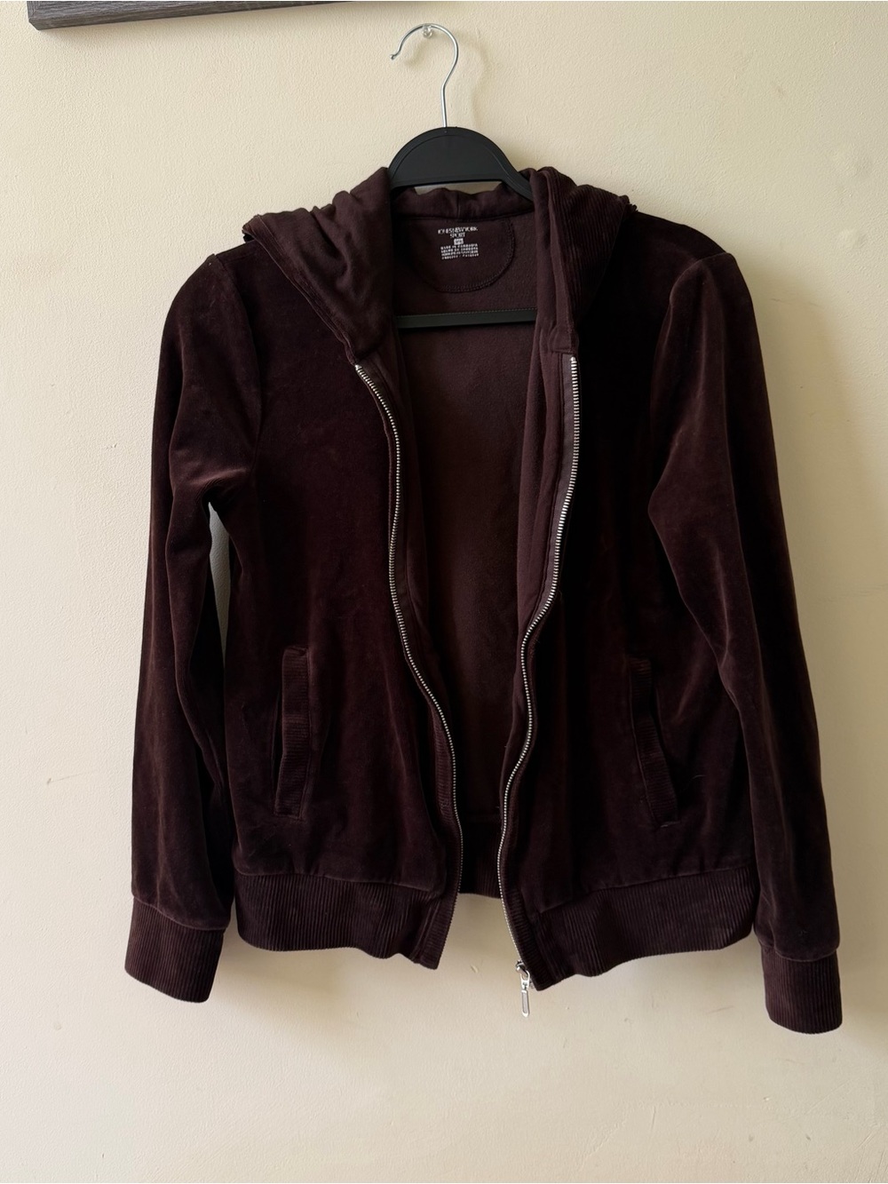 Old Navy Women's Velvet Bomber Jacket in Deep Brown